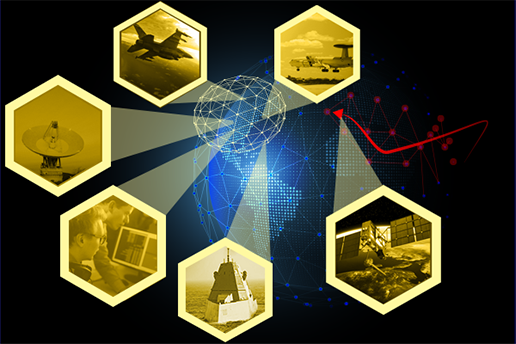 Illustration of the 'Golden Dome' defense system.