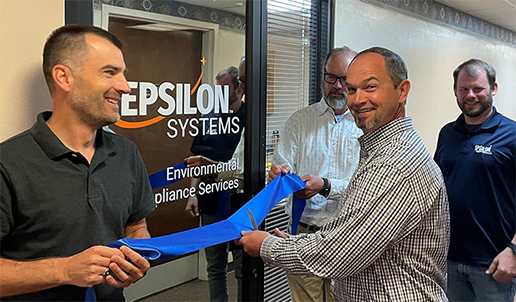 Ribbon cutting at a new office.