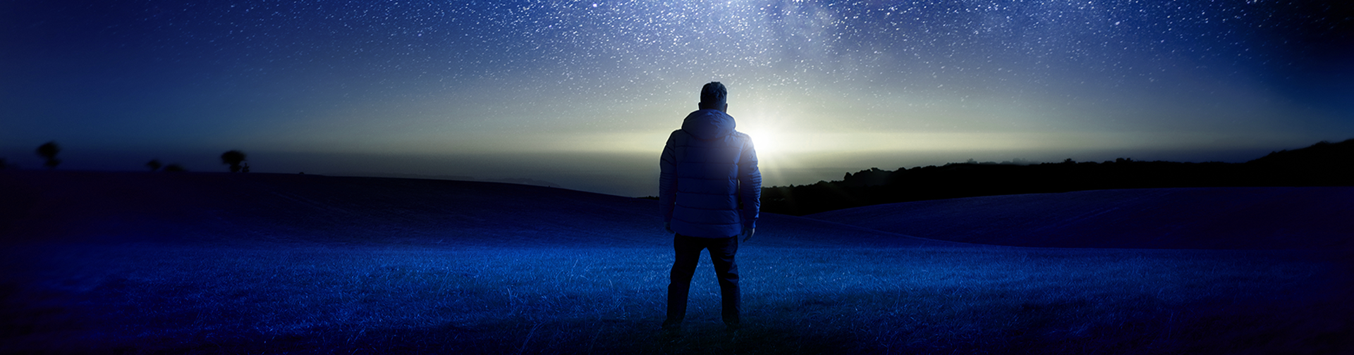 Man looking at the stars.