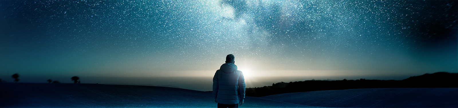 Man looking at the stars.